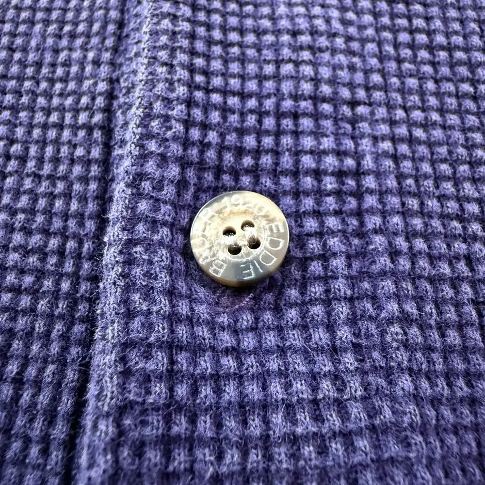 Eddie Bauer Henley Thermal Shirt 100% Cotton Purple M Tall Vintage 90s USA Made